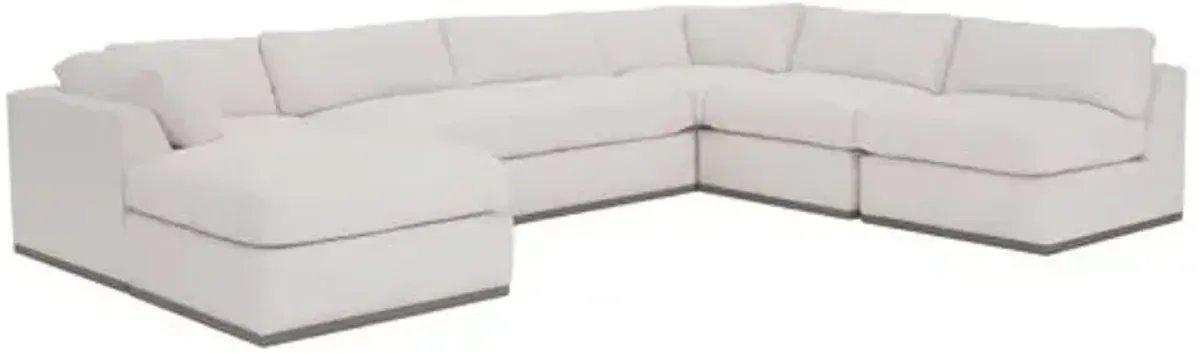 Pratt Crypton 5-Pc Sleeper Sectional - White