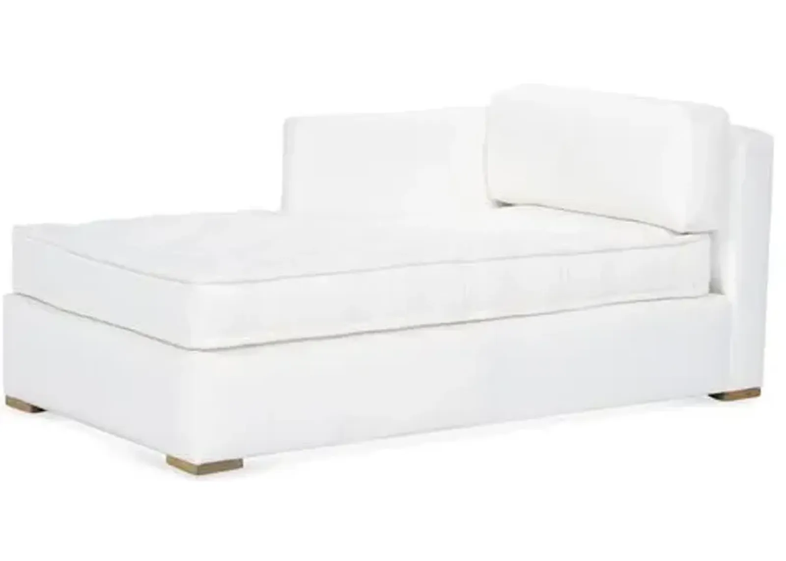 Lane LF Tufted Chaise - White - Comfortable, Sturdy, Stylish