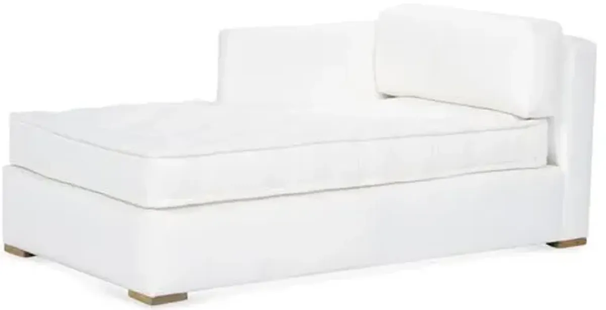 Lane LF Tufted Chaise - White - Comfortable, Sturdy, Stylish