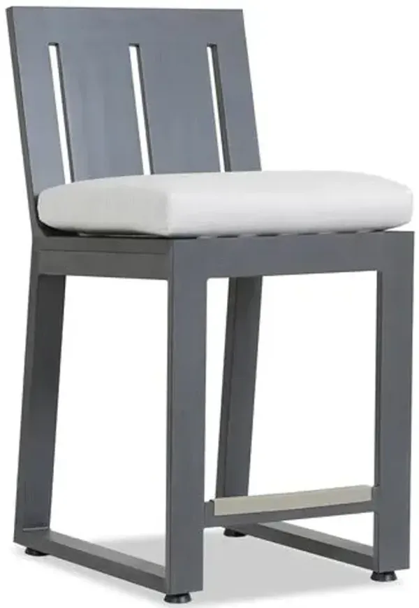 Laken Outdoor Aluminum Barstool - Gray