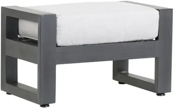 Laken Outdoor Aluminum Ottoman - Gray