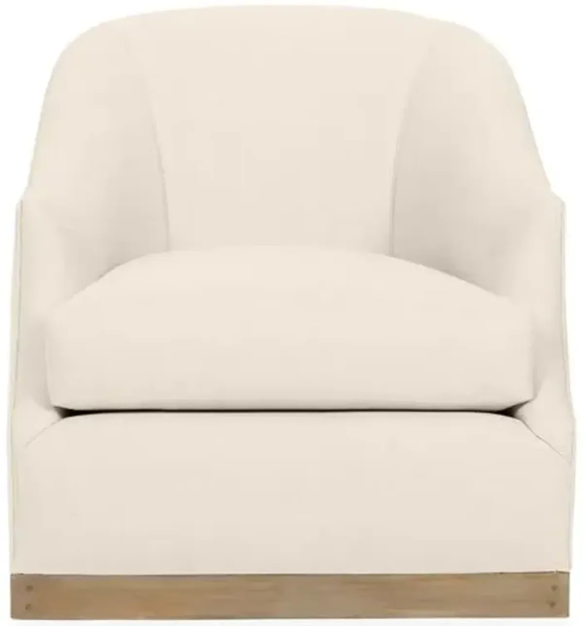 Bridget Linen Swivel Club Chair - Hancrafted in the USA