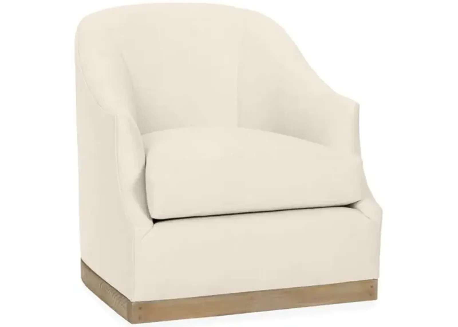 Bridget Linen Swivel Club Chair - Hancrafted in the USA