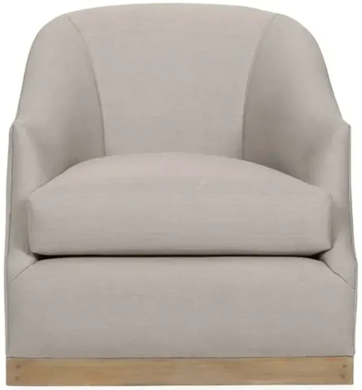 Bridget Linen Swivel Club Chair - Hancrafted in the USA