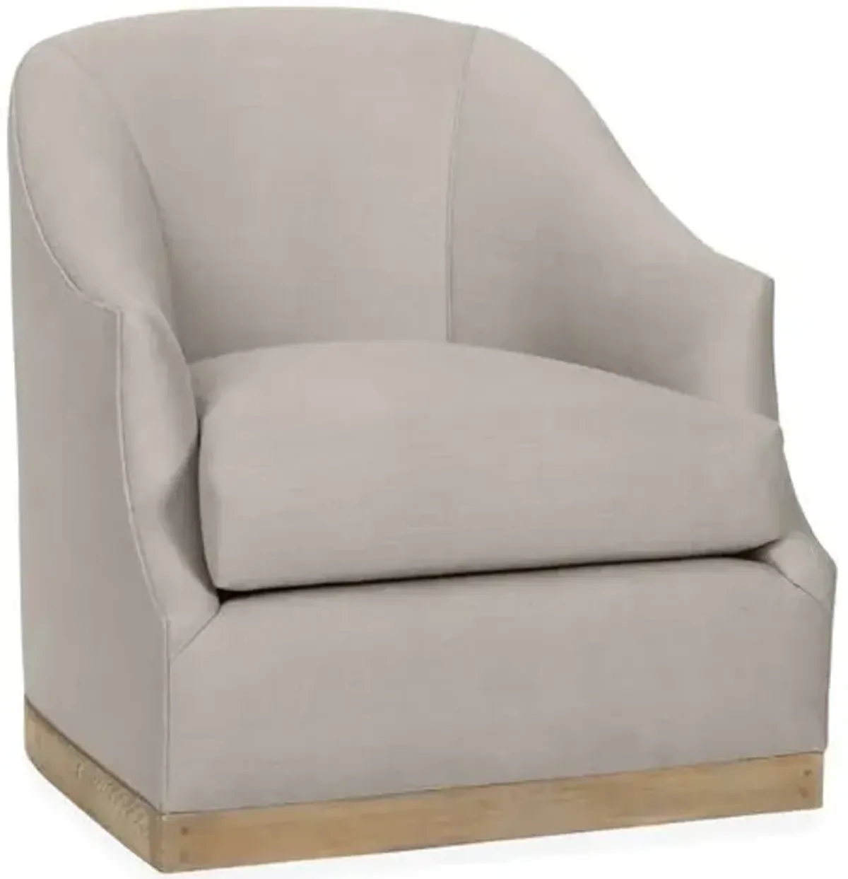 Bridget Linen Swivel Club Chair - Hancrafted in the USA