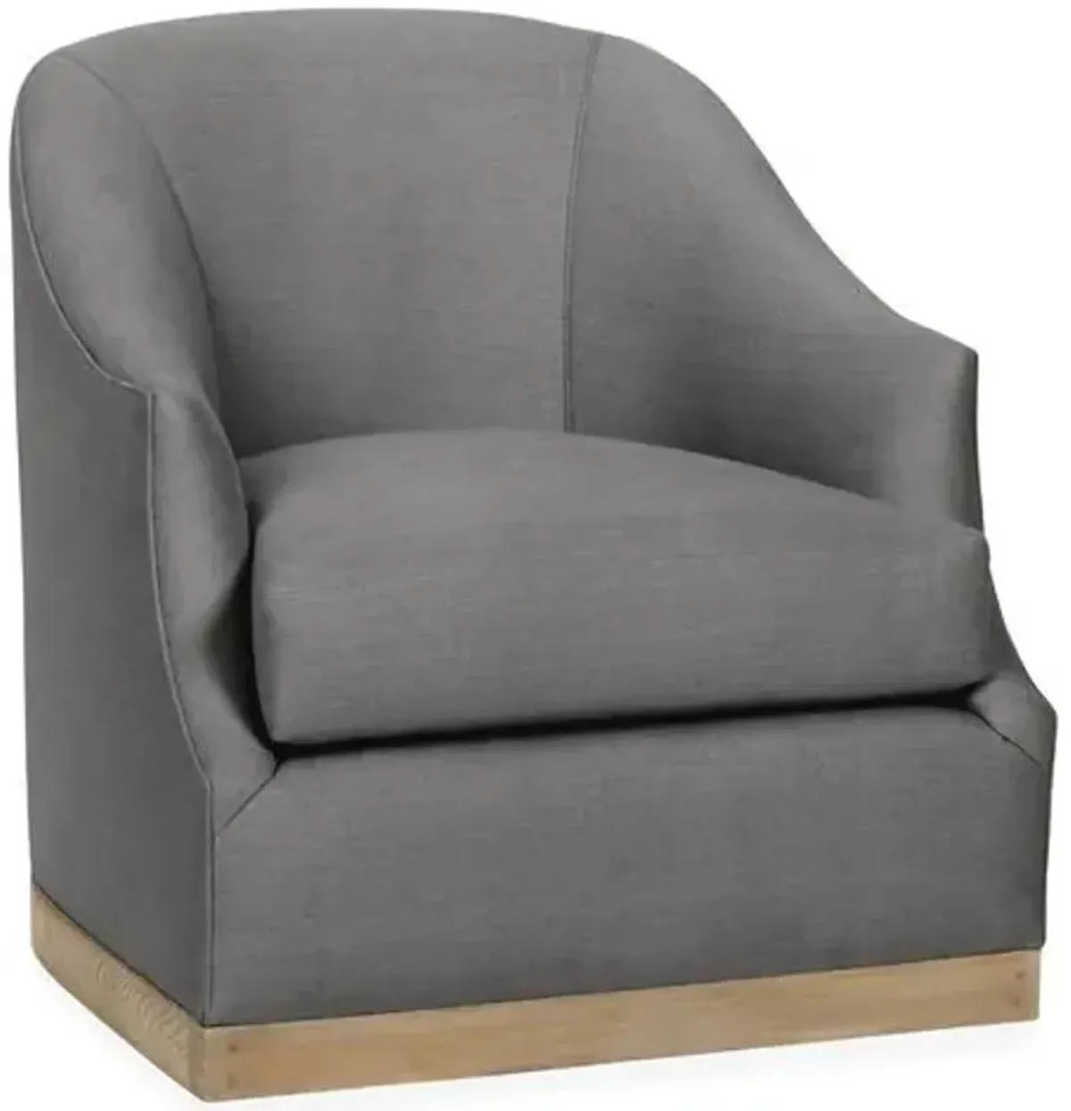 Bridget Linen Swivel Club Chair - Hancrafted in the USA