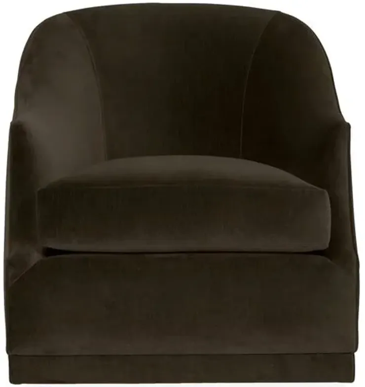 Bridget Velvet Swivel Club Chair - Hancrafted in the USA