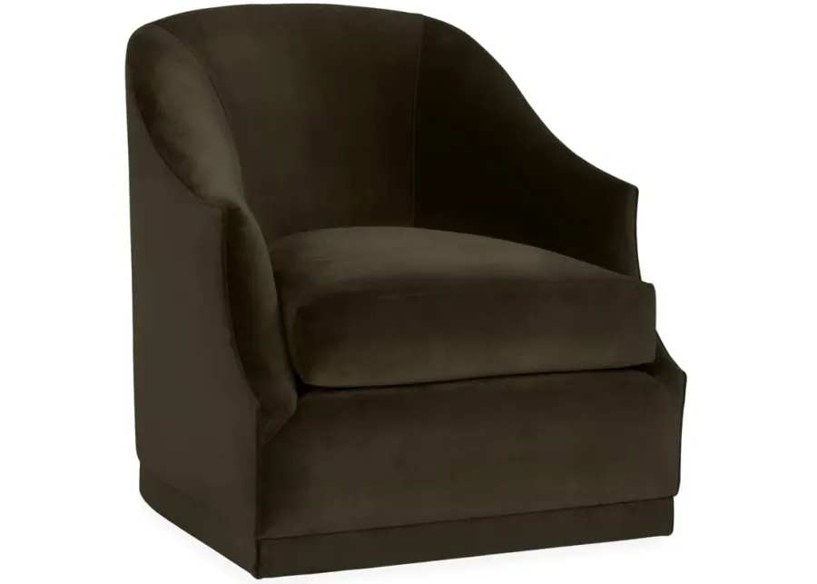 Bridget Velvet Swivel Club Chair - Hancrafted in the USA