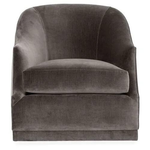 Bridget Velvet Swivel Club Chair - Hancrafted in the USA