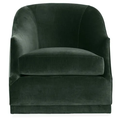 Bridget Velvet Swivel Club Chair - Hancrafted in the USA