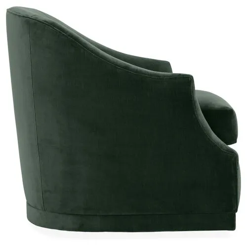 Bridget Velvet Swivel Club Chair - Hancrafted in the USA