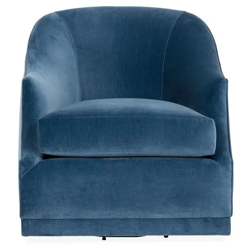 Bridget Velvet Swivel Club Chair - Hancrafted in the USA