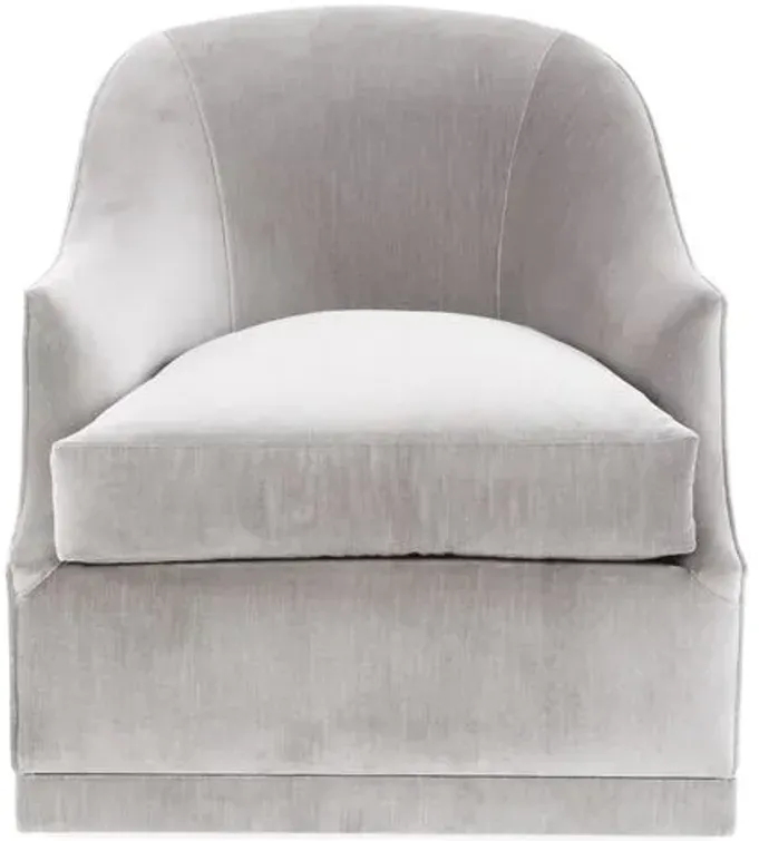 Bridget Velvet Swivel Club Chair - Hancrafted in the USA