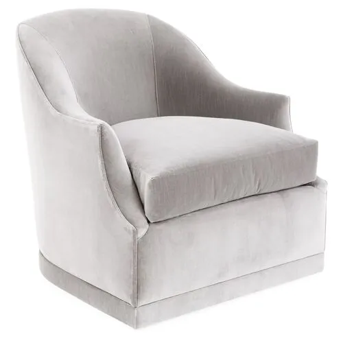 Bridget Velvet Swivel Club Chair - Hancrafted in the USA