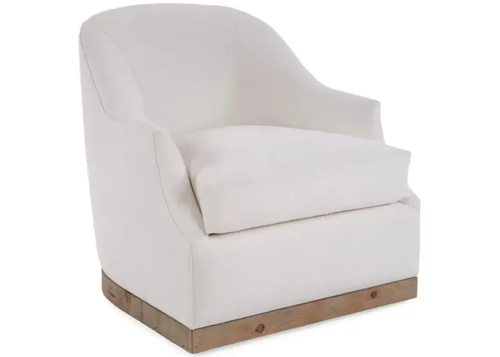 Bridget Linen Swivel Club Chair - Hancrafted in the USA