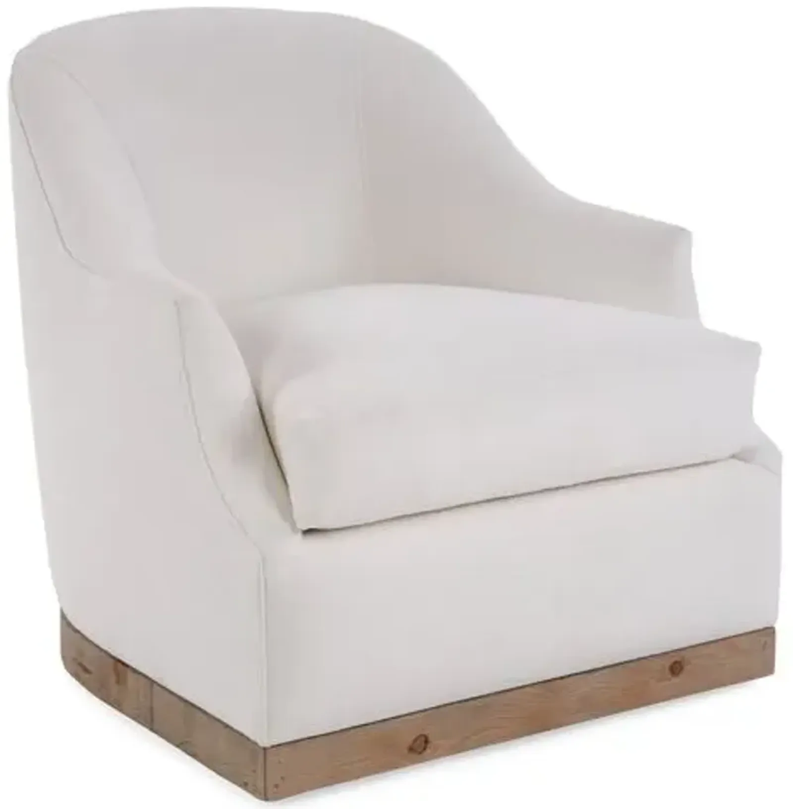 Bridget Linen Swivel Club Chair - Hancrafted in the USA