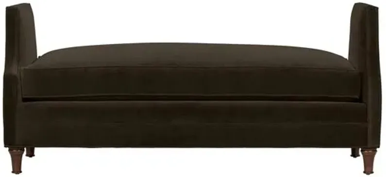 Dumont Velvet Bench - Handcrafted in the USA - Brown