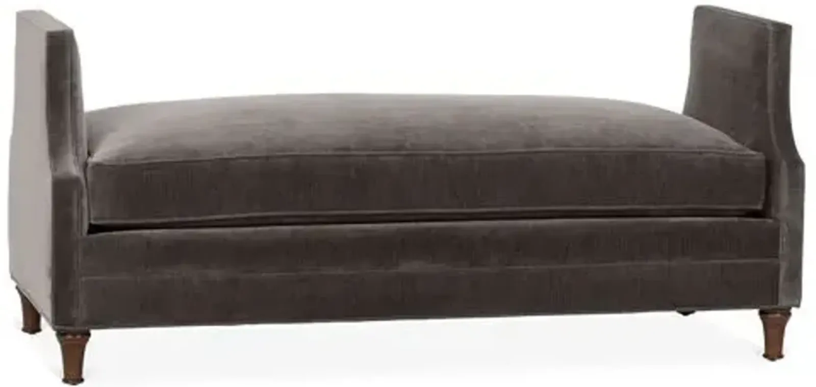 Dumont Velvet Bench - Handcrafted in the USA - Gray