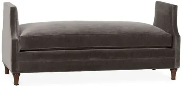 Dumont Upholstered Velvet Bench - Handcrafted in the USA - Gray