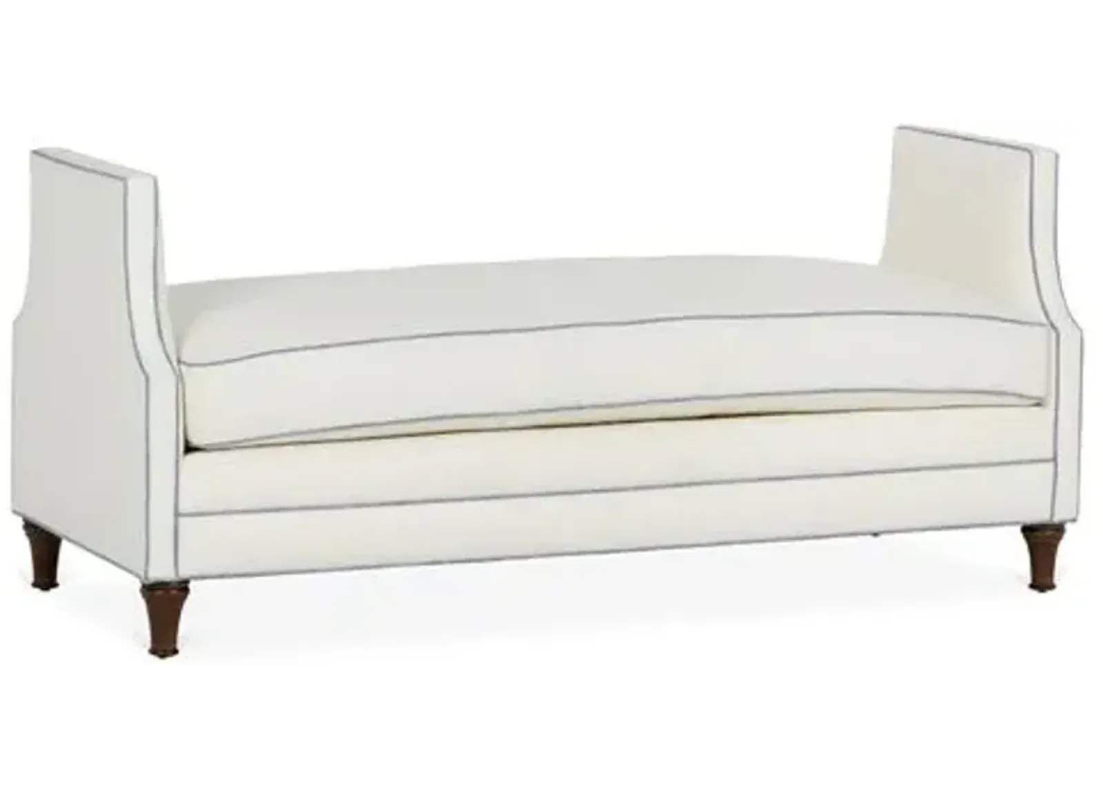 Dumont Linen Bench - Handcrafted in the USA - Ivory