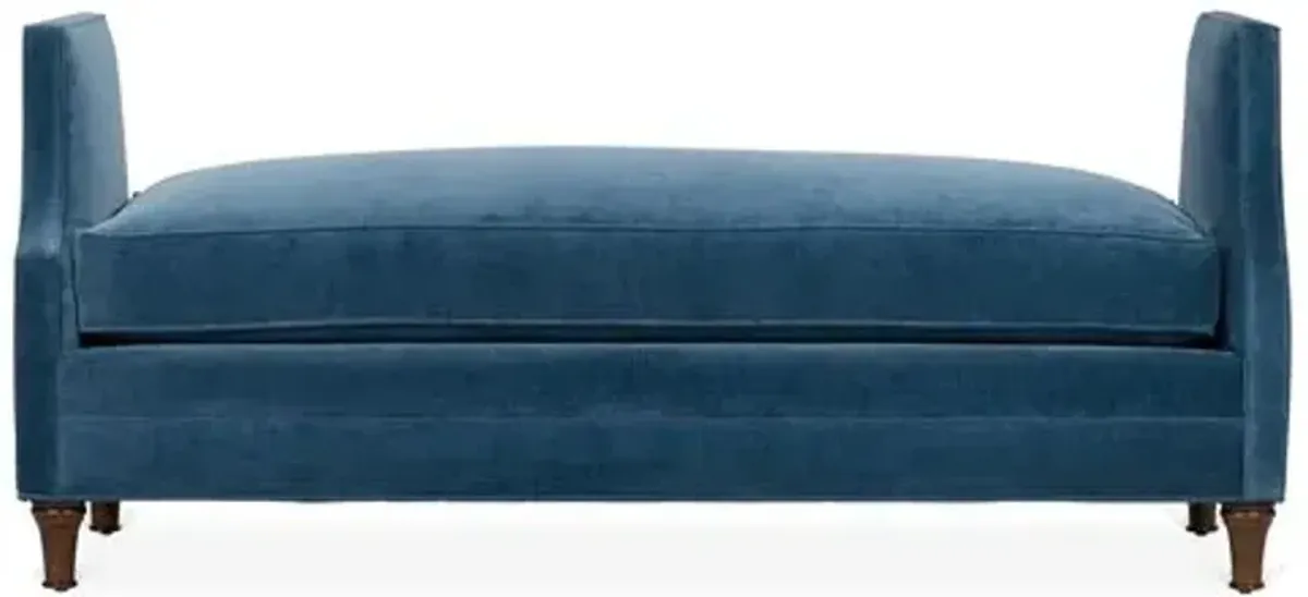 Dumont Velvet Bench - Handcrafted in the USA - Blue