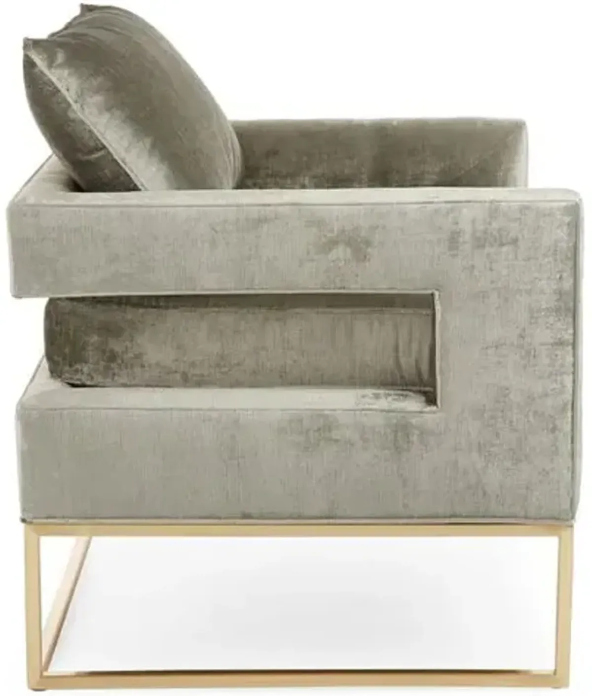 Bevin Velvet Chair - Handcrafted - Gray