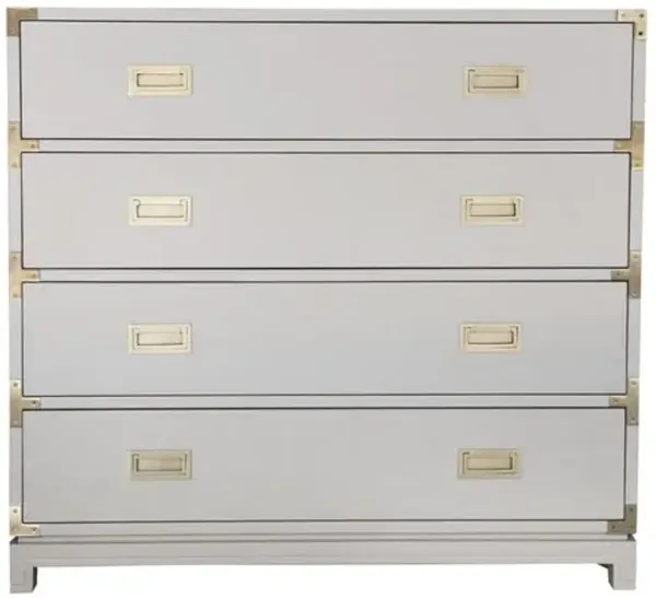 Carlyle 4-Drawer Campaign Dresser - Gray - Ave Home