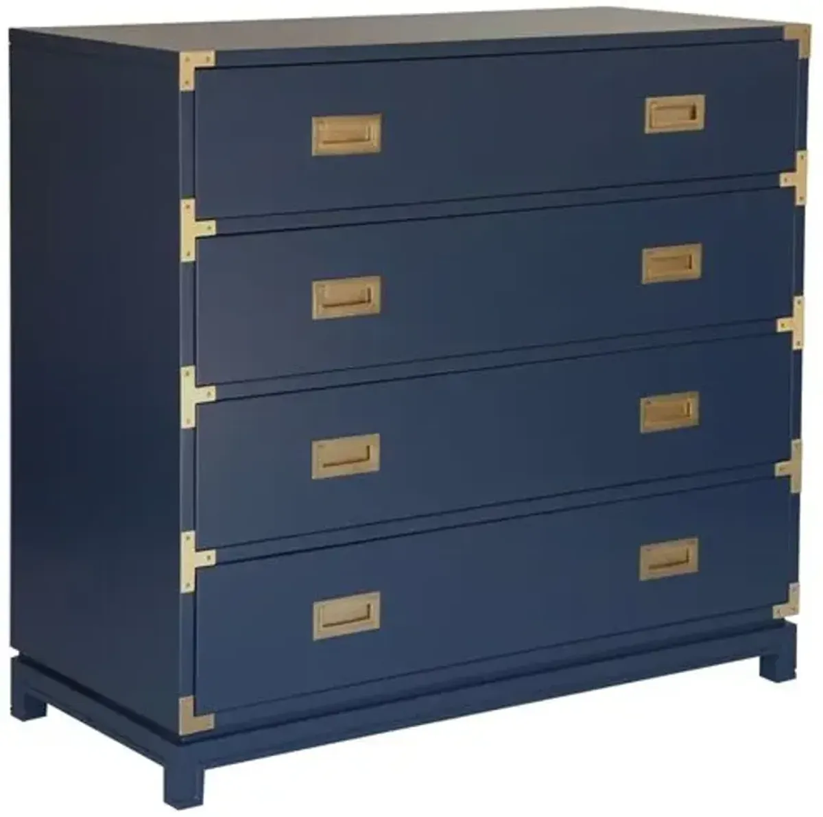 Carlyle 4-Drawer Campaign Dresser - Navy - Ave Home