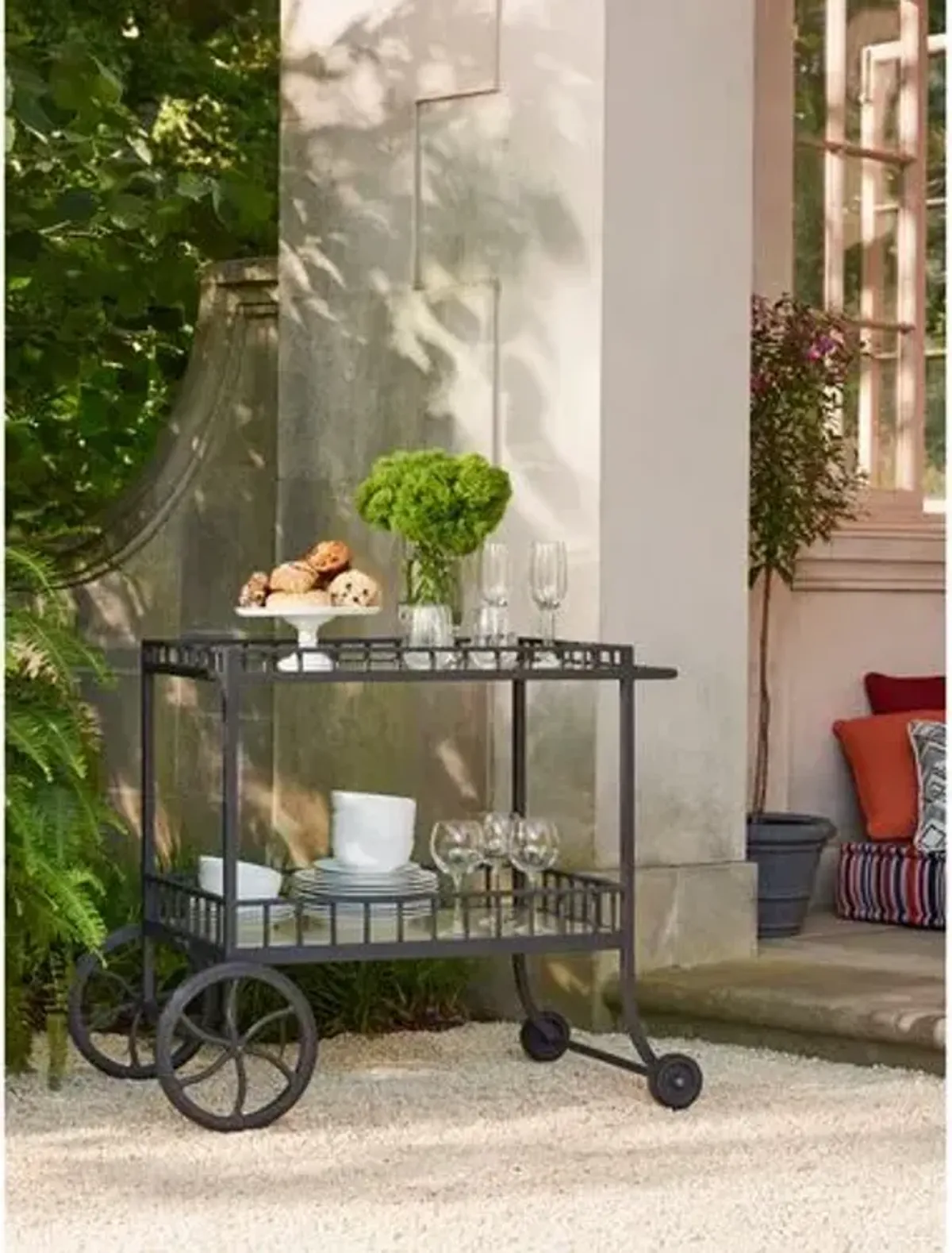 Winterthur Estate Outdoor Bar Cart - Black - Lane Venture