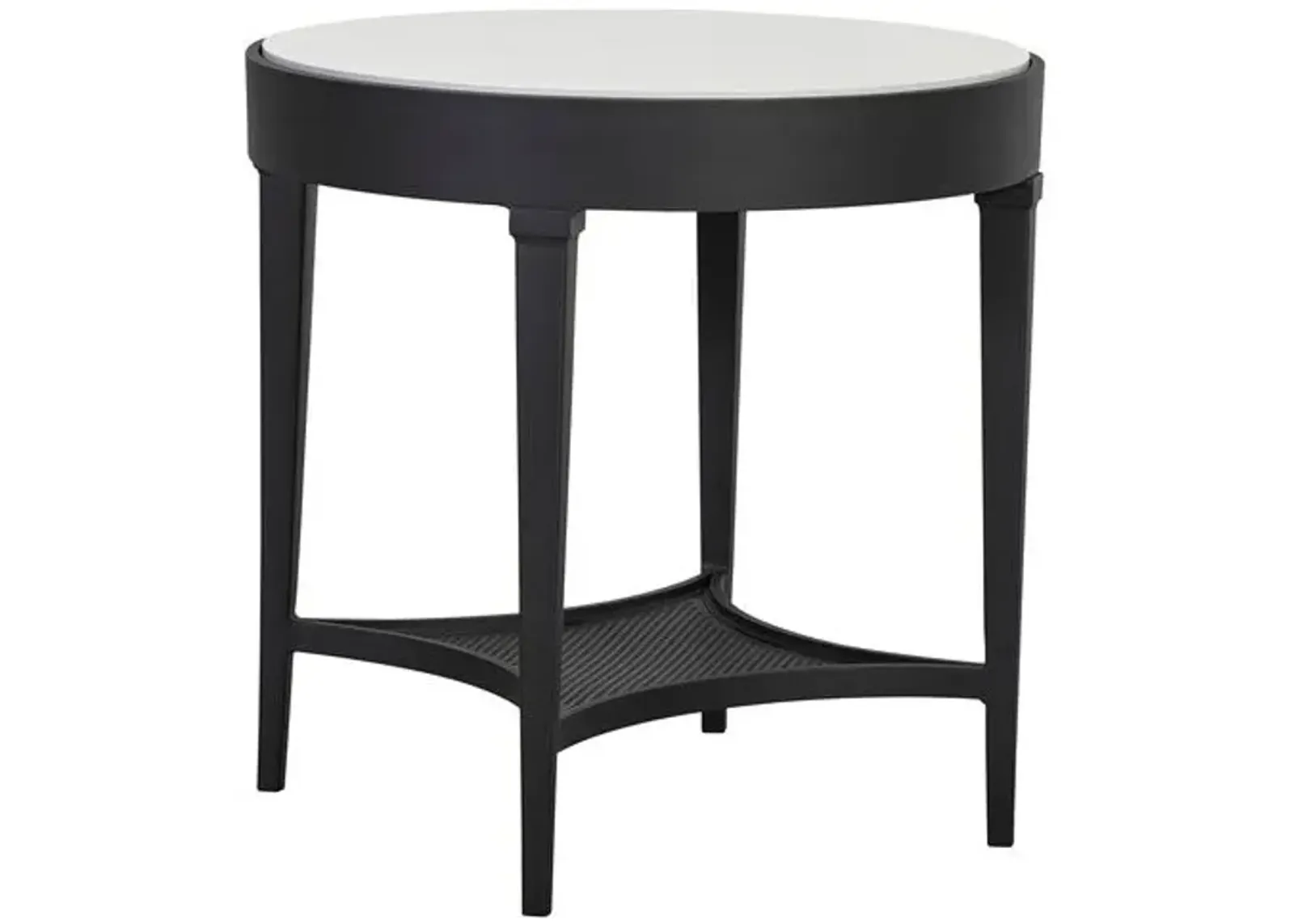 Winterthur Estate Round Outdoor Side Table - Black - Lane Venture - White