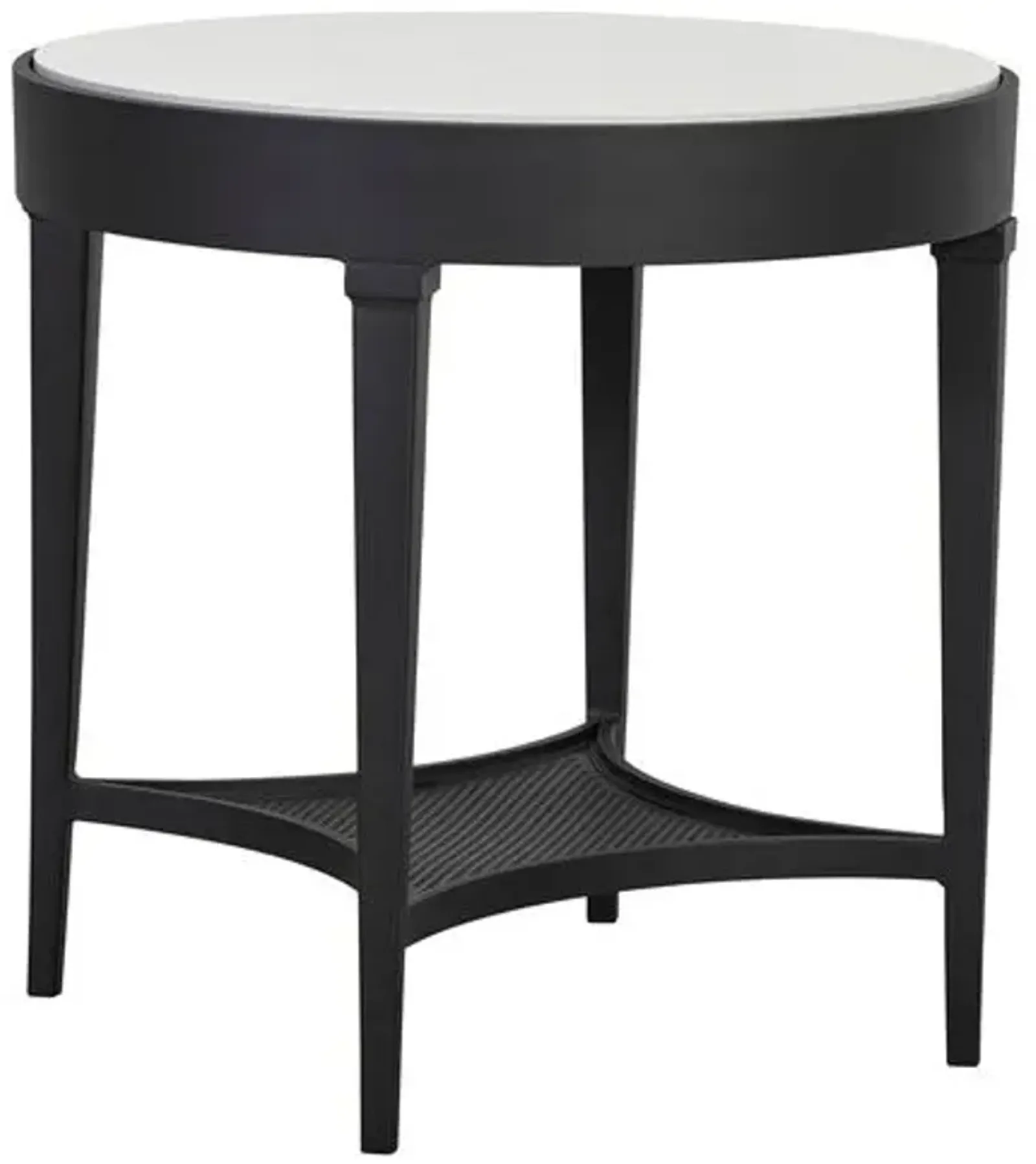 Winterthur Estate Round Outdoor Side Table - Black - Lane Venture - White