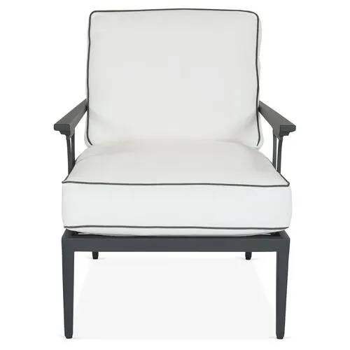 Winterthur Estate Outdoor Lounge Chair - Black/White - Lane Venture