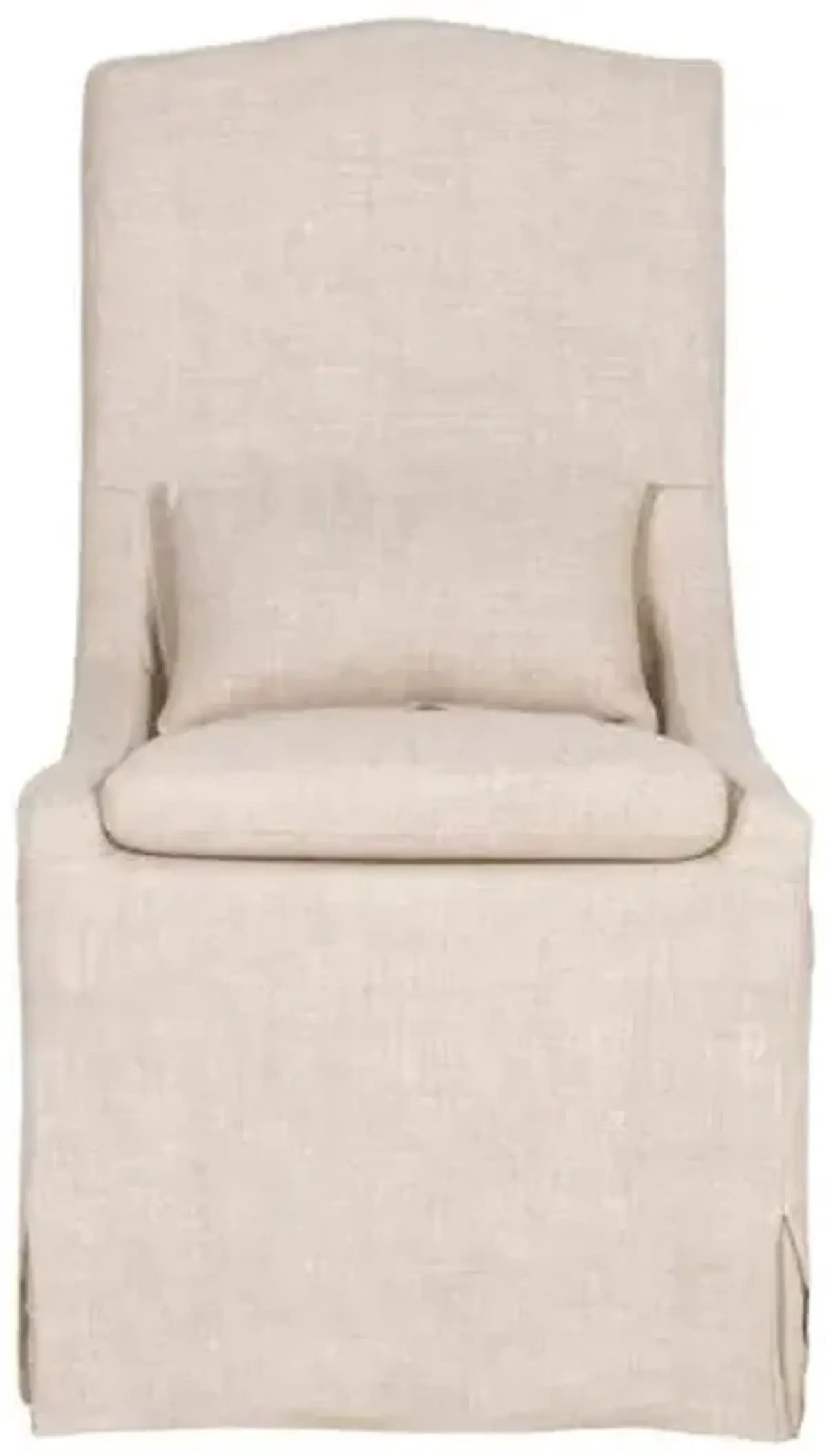 Set of 2 Adele Slipcover Dining Chairs - Bisque Linen - Beige