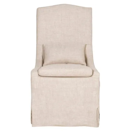 Set of 2 Adele Slipcover Dining Chairs - Bisque Linen - Beige