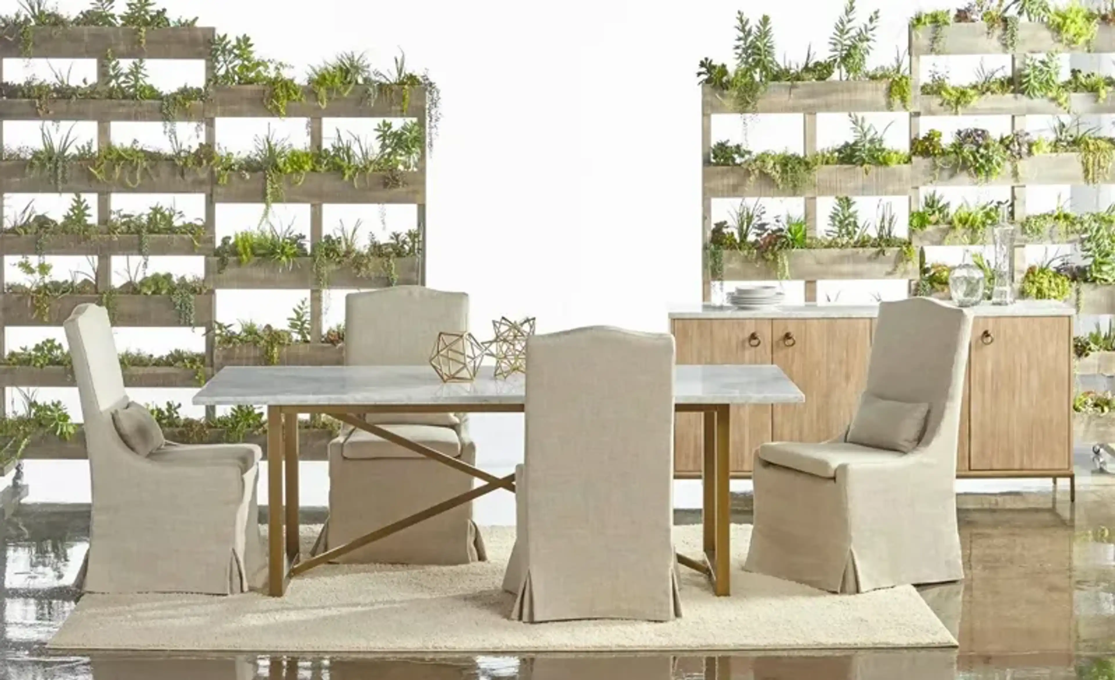 Set Of 2 Adele Slipcover Dining Chairs Bisque Linen Beige One Kings ...
