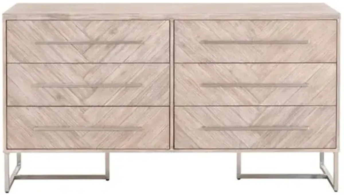 Harlowe Double Dresser - Natural Gray