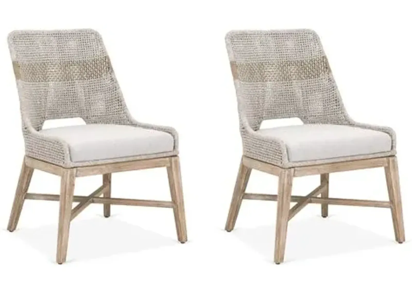 Set of 2 Arras Woven Side Chairs - Taupe/Pumice - Beige