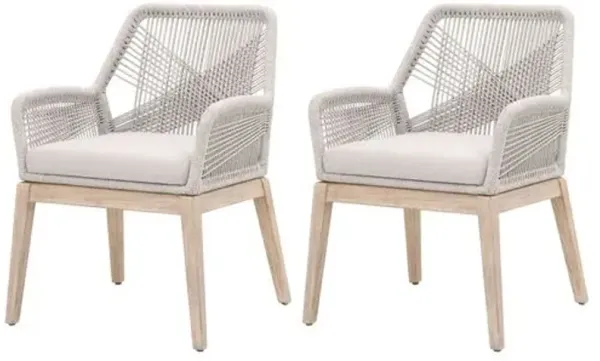 Set of 2 Easton Rope Armchairs - Taupe/Pumice - Gray