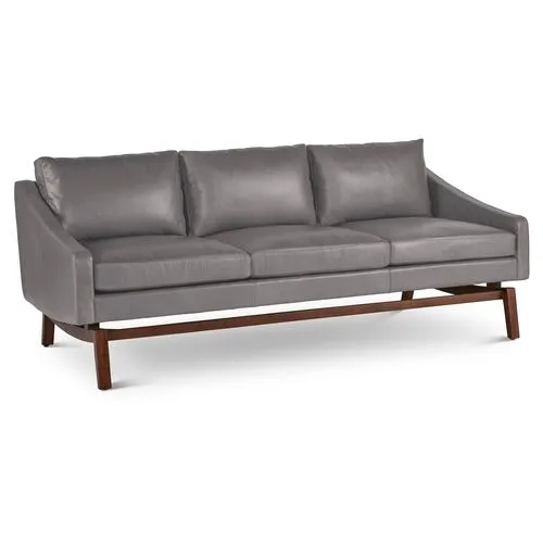 Dutch Sofa - Pewter Gray Leather