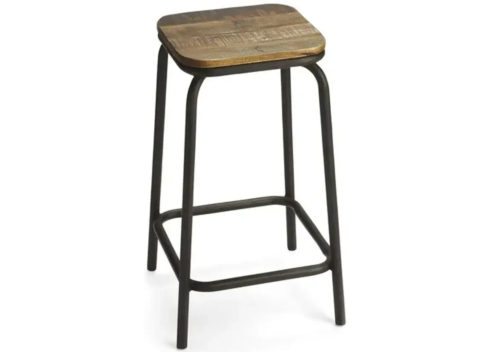 Holloway Barstool - Black - Handcrafted - Brown