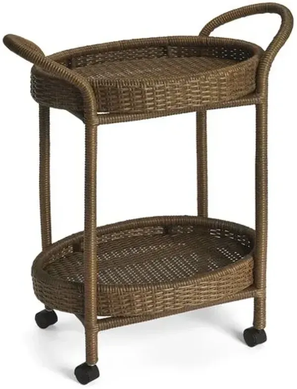 Arias Rattan Bar Cart - Brown