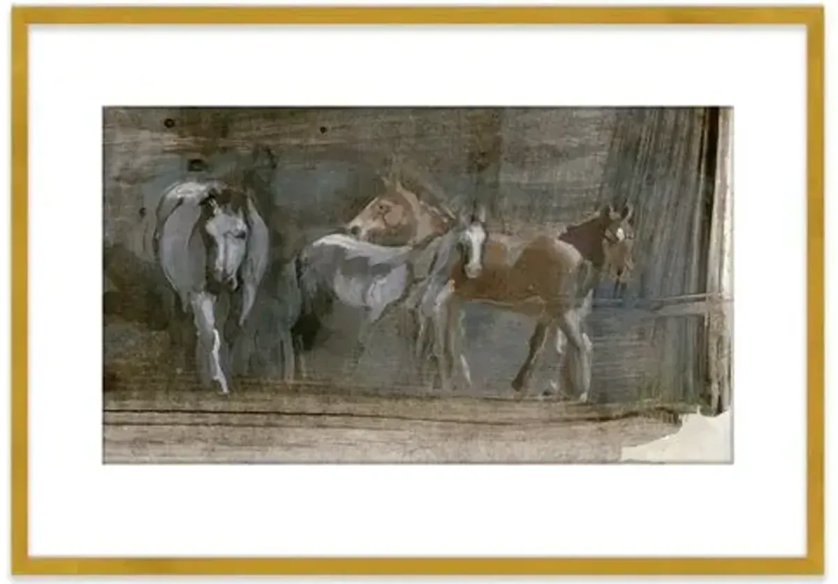 Mary H. Case - Marfa Colts Painting - Blue