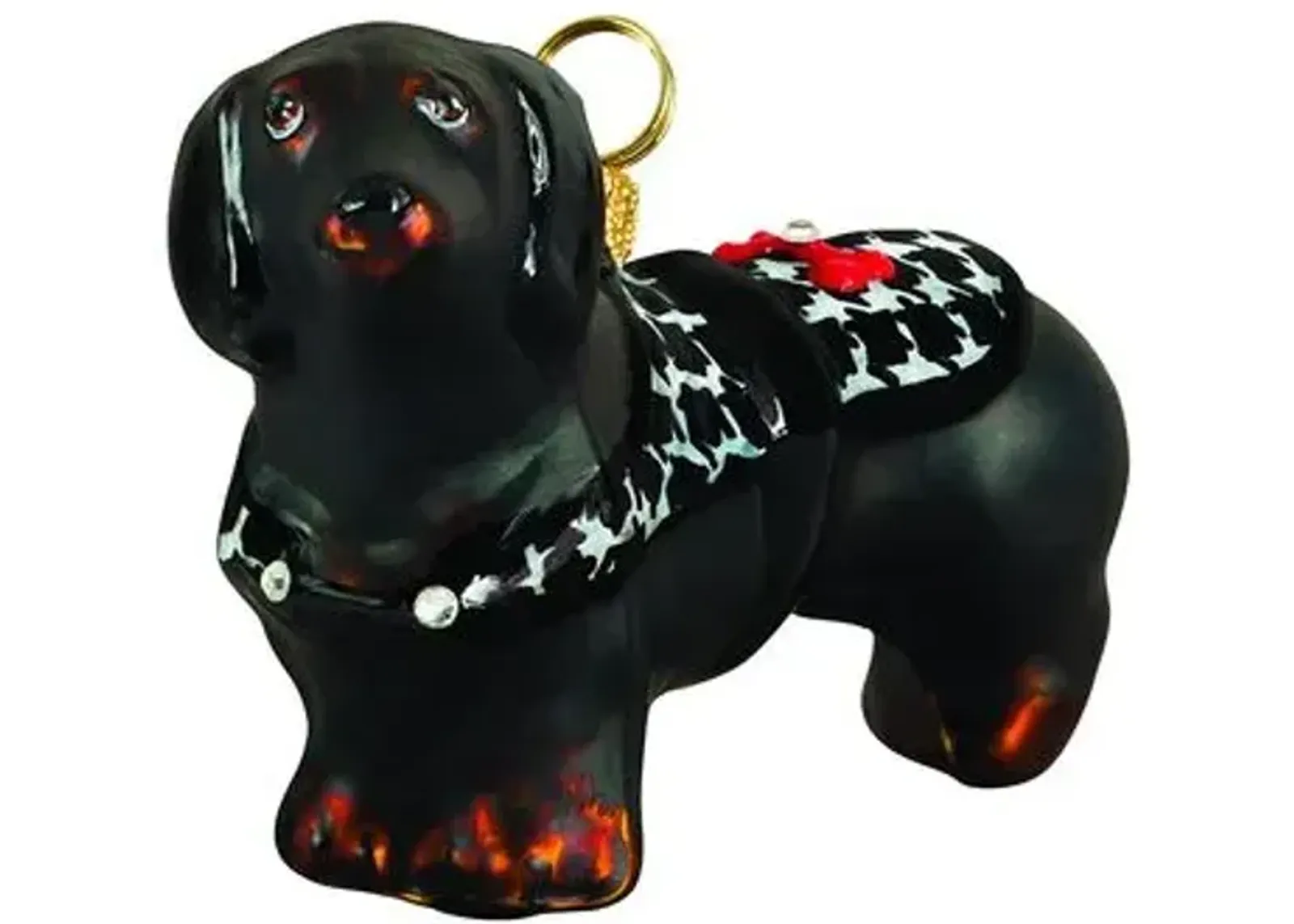 British Dachshund Ornament - Black - Handcrafted