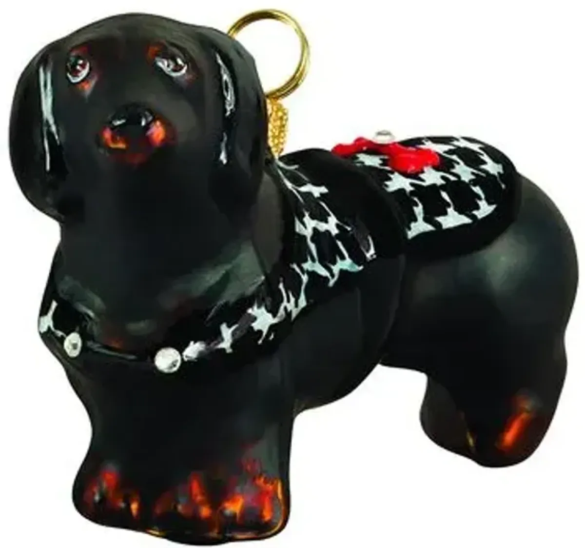 British Dachshund Ornament - Black - Handcrafted