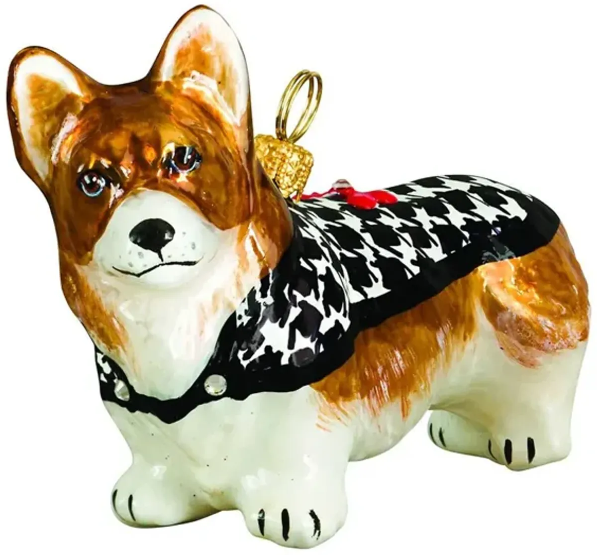 Pembroke Welsh Corgi Ornament, Tan/White