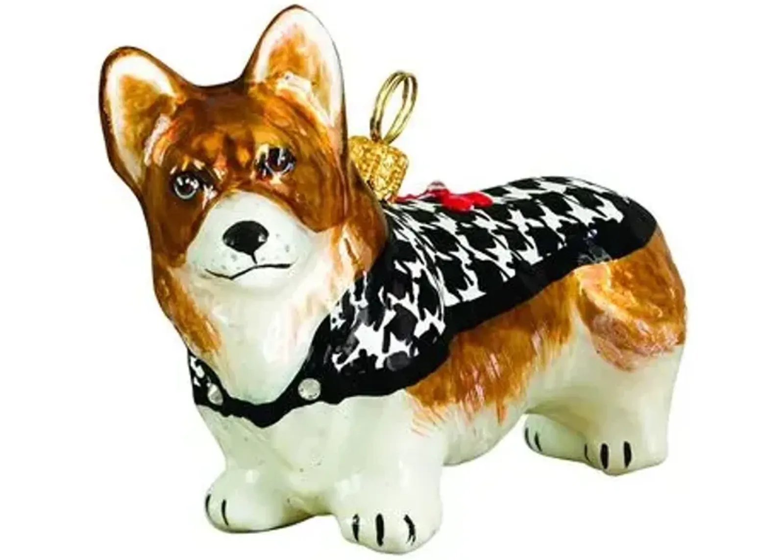 Pembroke Welsh Corgi Ornament - Tan/White - Handcrafted