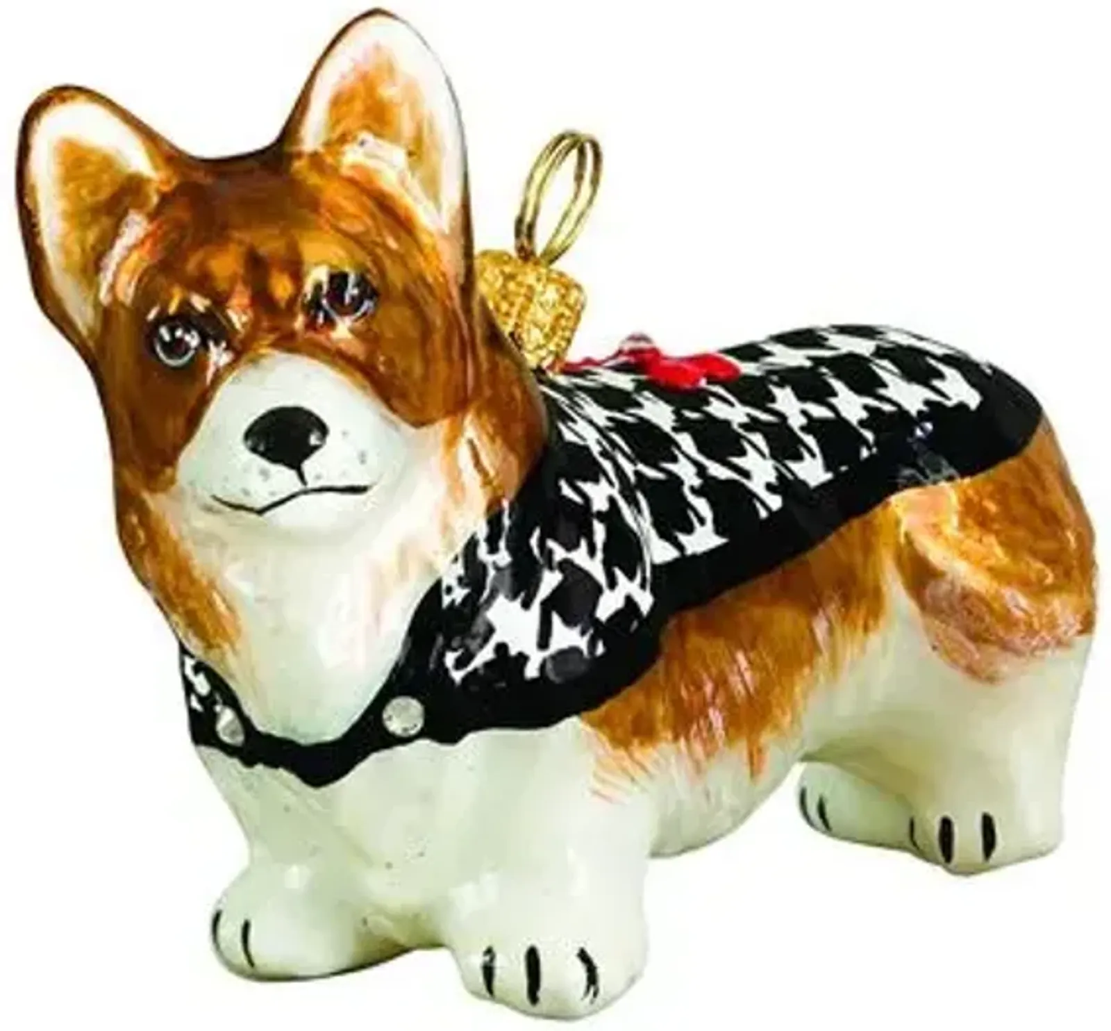 Pembroke Welsh Corgi Ornament - Tan/White - Handcrafted