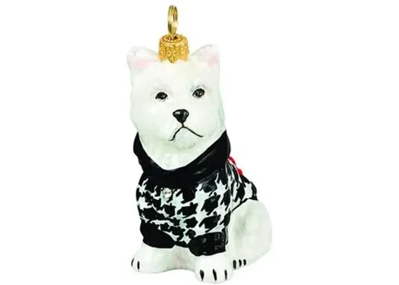 Westie Ornament - White/Black - Handcrafted