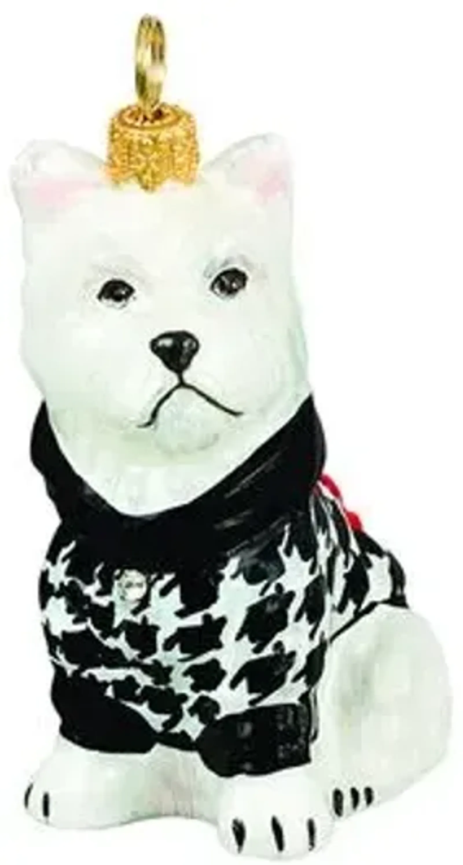 Westie Ornament - White/Black - Handcrafted