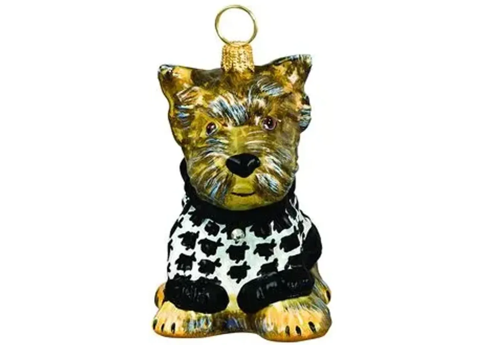 Yorkie Puppy Ornament - Brown - Handcrafted